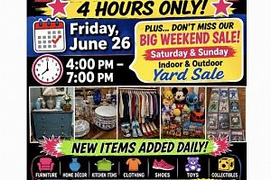 🚨🚨 FRIDAY NIGHT YARD SALE! 🚨🚨 Saturday & Sunday 🛍 Indoor & Outdoor Yard Sale