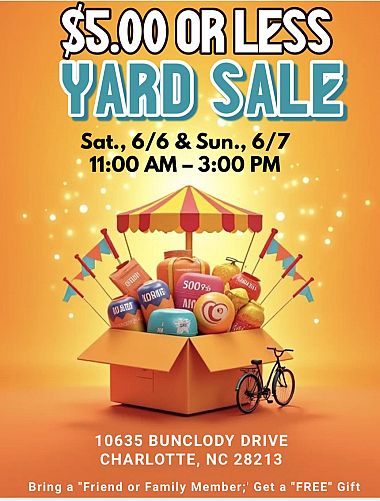 $5.00 OR LESS YARD SALE photo