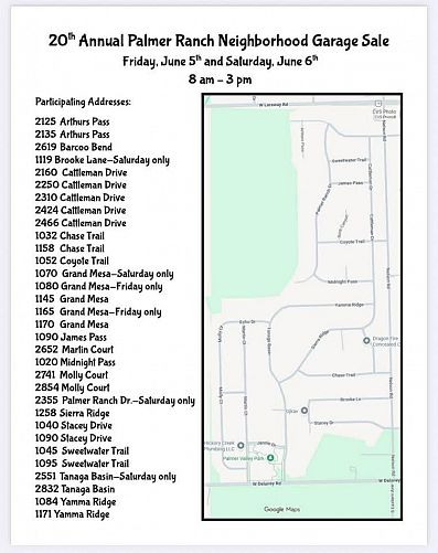 🚨 HUGE GARAGE SALE – Palmer Ranch Neighborhood Sale! 🚨 photo
