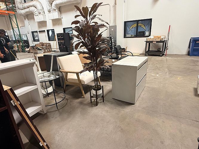 Warehouse Moving Sale - Furniture, Craft Supplies, Lighting Fixtures photo