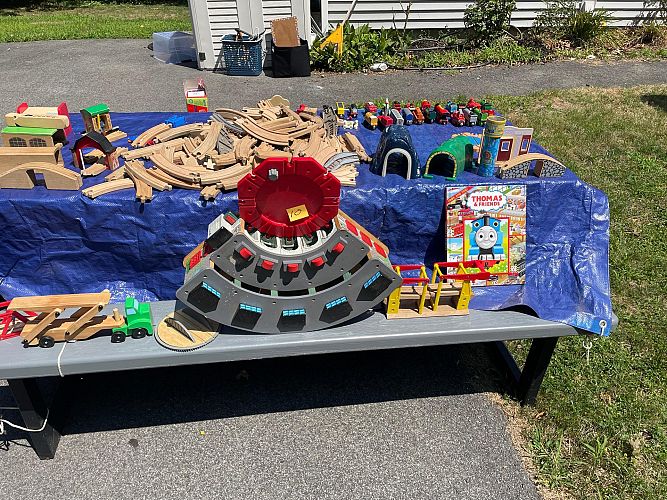 Legos, kids books, clothes photo